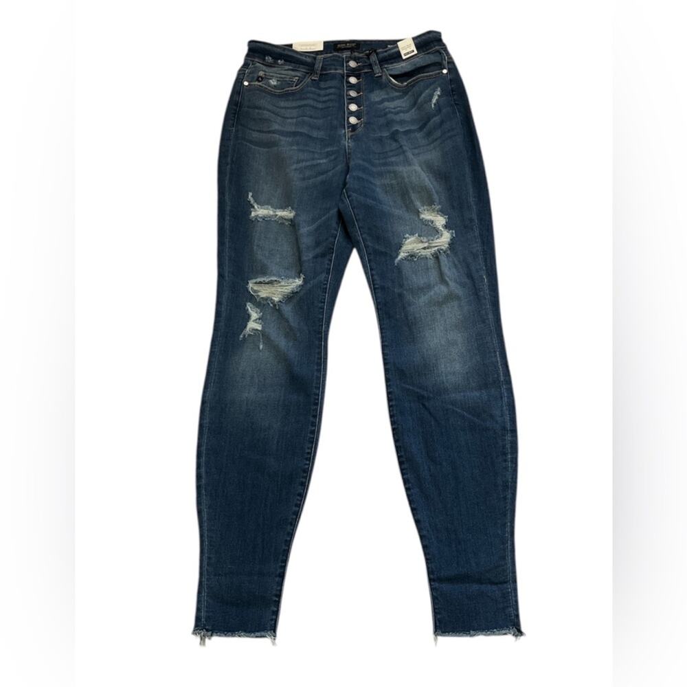 Judy Blue Dark Wash Distressed Skinny Jeans
